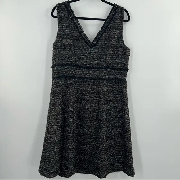 Nanette Nanette Lepore Metallic Bouclé Fit-and-Flare Dress