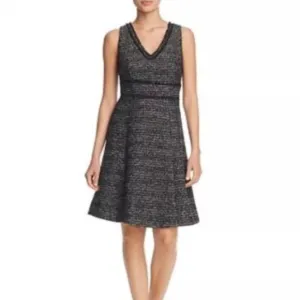 Nanette Nanette Lepore Metallic Bouclé Fit-and-Flare Dress