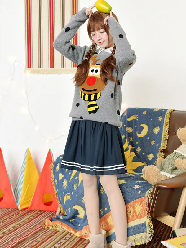 navy striped bow skirt