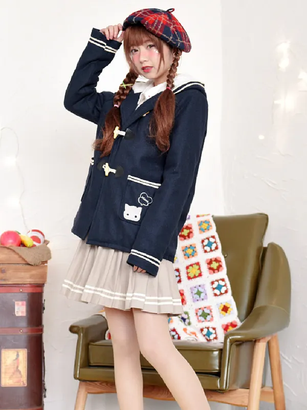 navy striped bow skirt