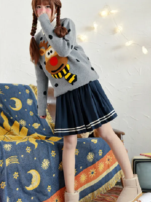 navy striped bow skirt