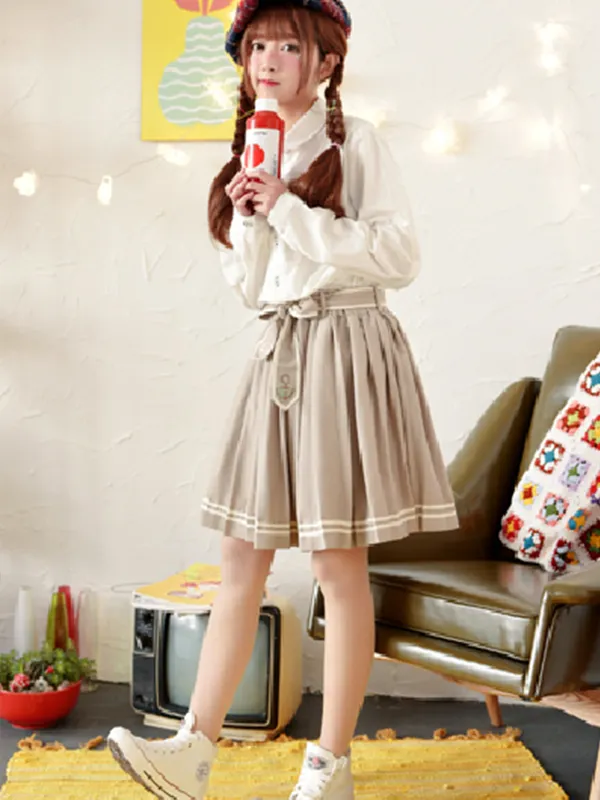 navy striped bow skirt
