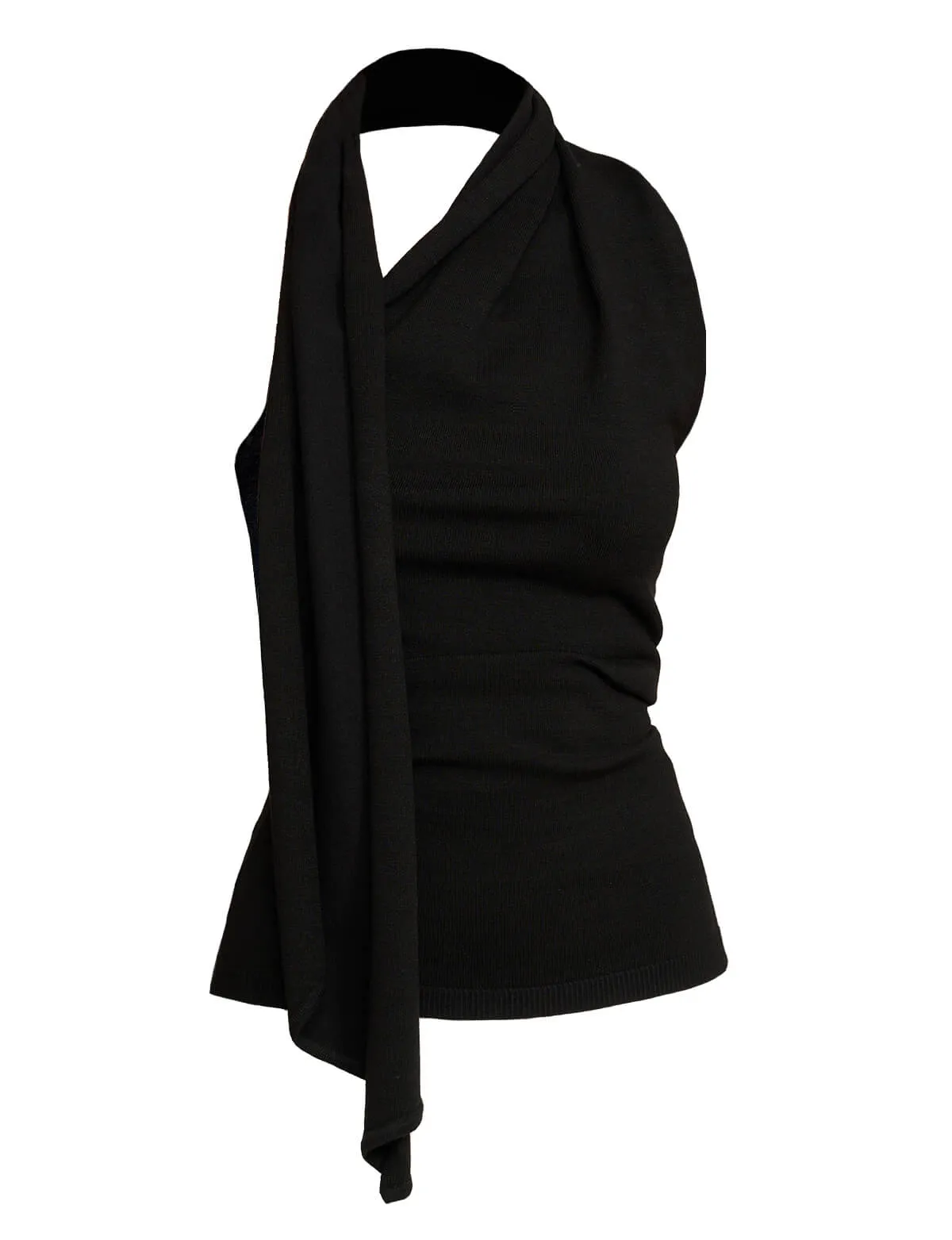 Neck Tie Knit Top