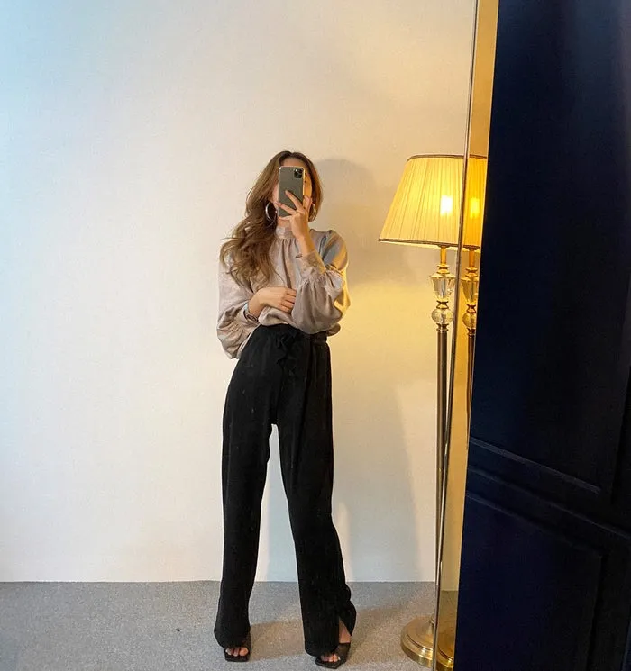 New Korean Fashion Smooth Blouse