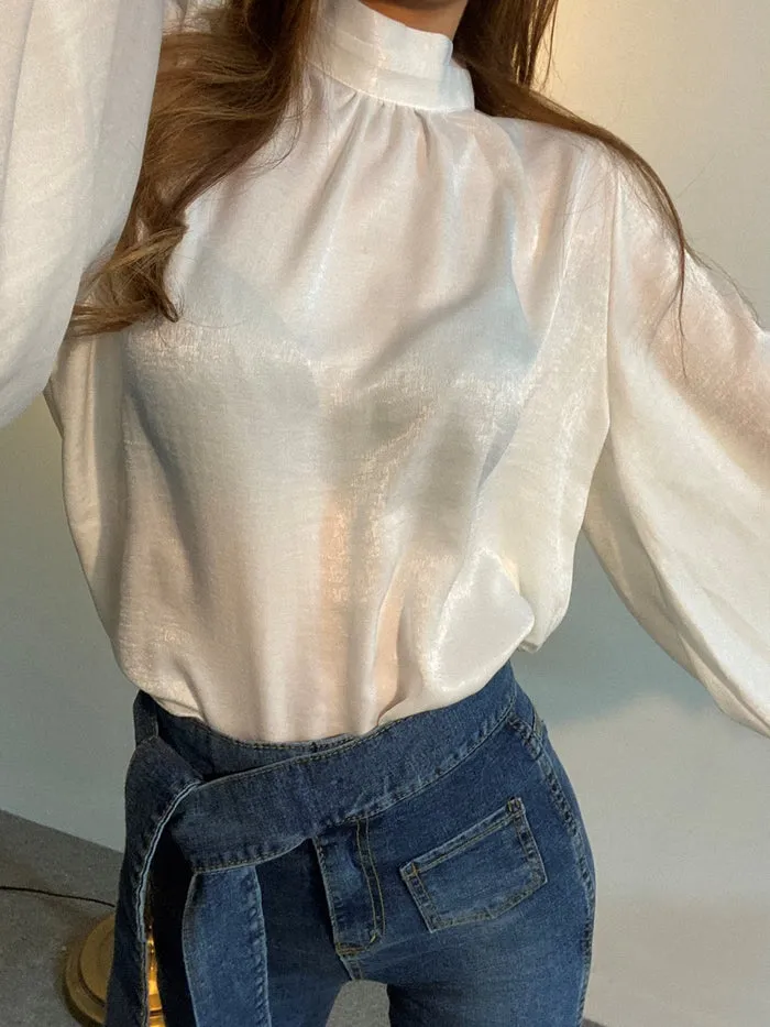 New Korean Fashion Smooth Blouse