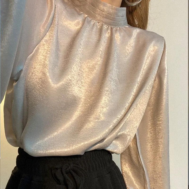 New Korean Fashion Smooth Blouse