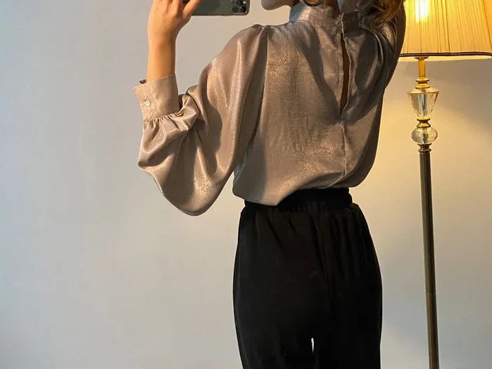 New Korean Fashion Smooth Blouse
