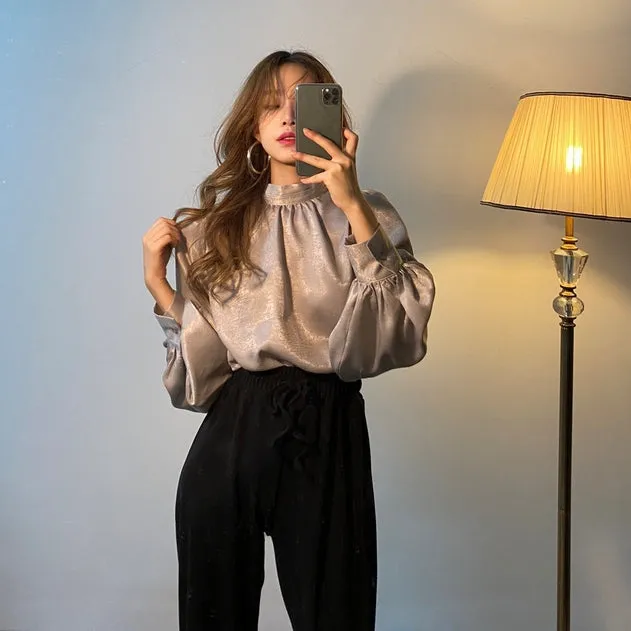 New Korean Fashion Smooth Blouse