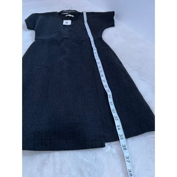 New Madewell Women's Size XS Cross-Front Flutter-Sleeve Mini Dress Black