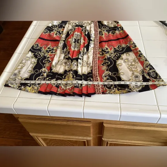 NEW ZARA Scarf Print Midi Skirt