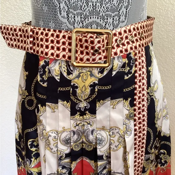 NEW ZARA Scarf Print Midi Skirt