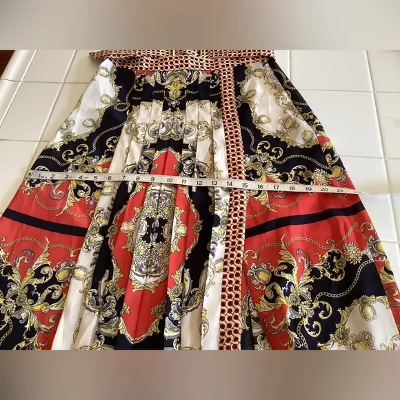 NEW ZARA Scarf Print Midi Skirt