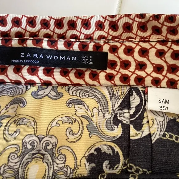 NEW ZARA Scarf Print Midi Skirt