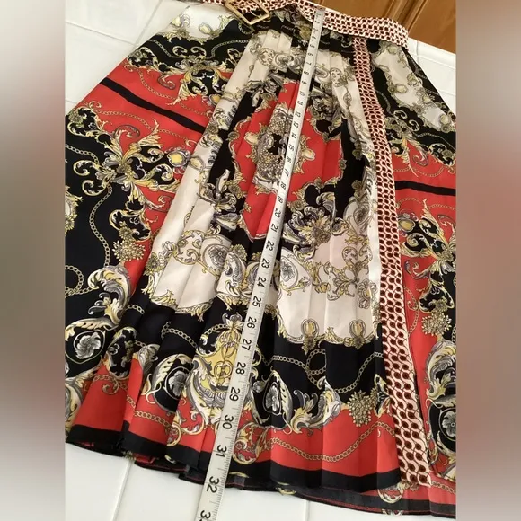 NEW ZARA Scarf Print Midi Skirt