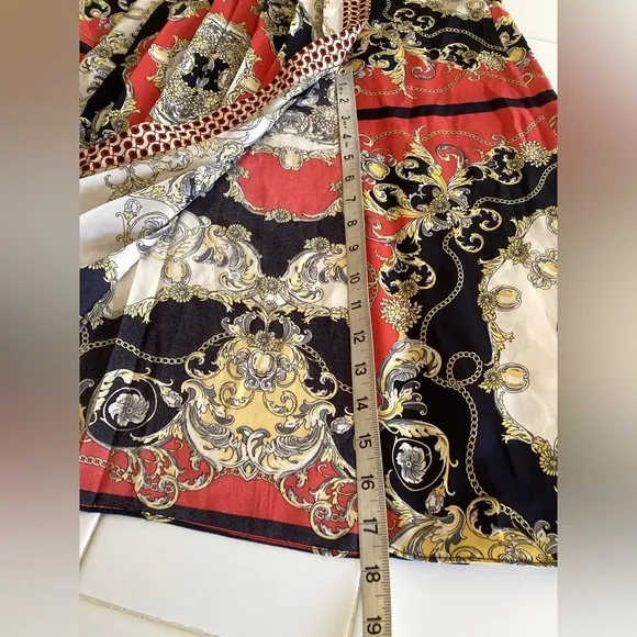 NEW ZARA Scarf Print Midi Skirt