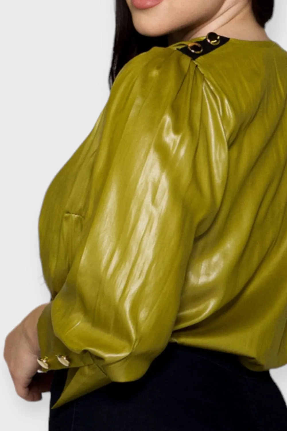 Nicia Golden Green Wrap Bodysuit