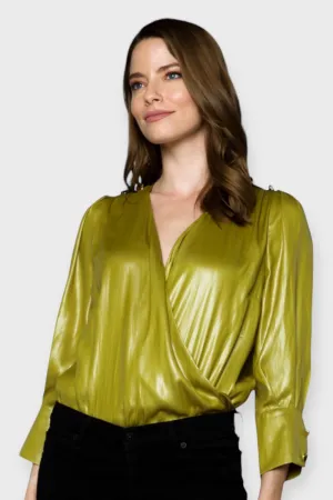Nicia Golden Green Wrap Bodysuit