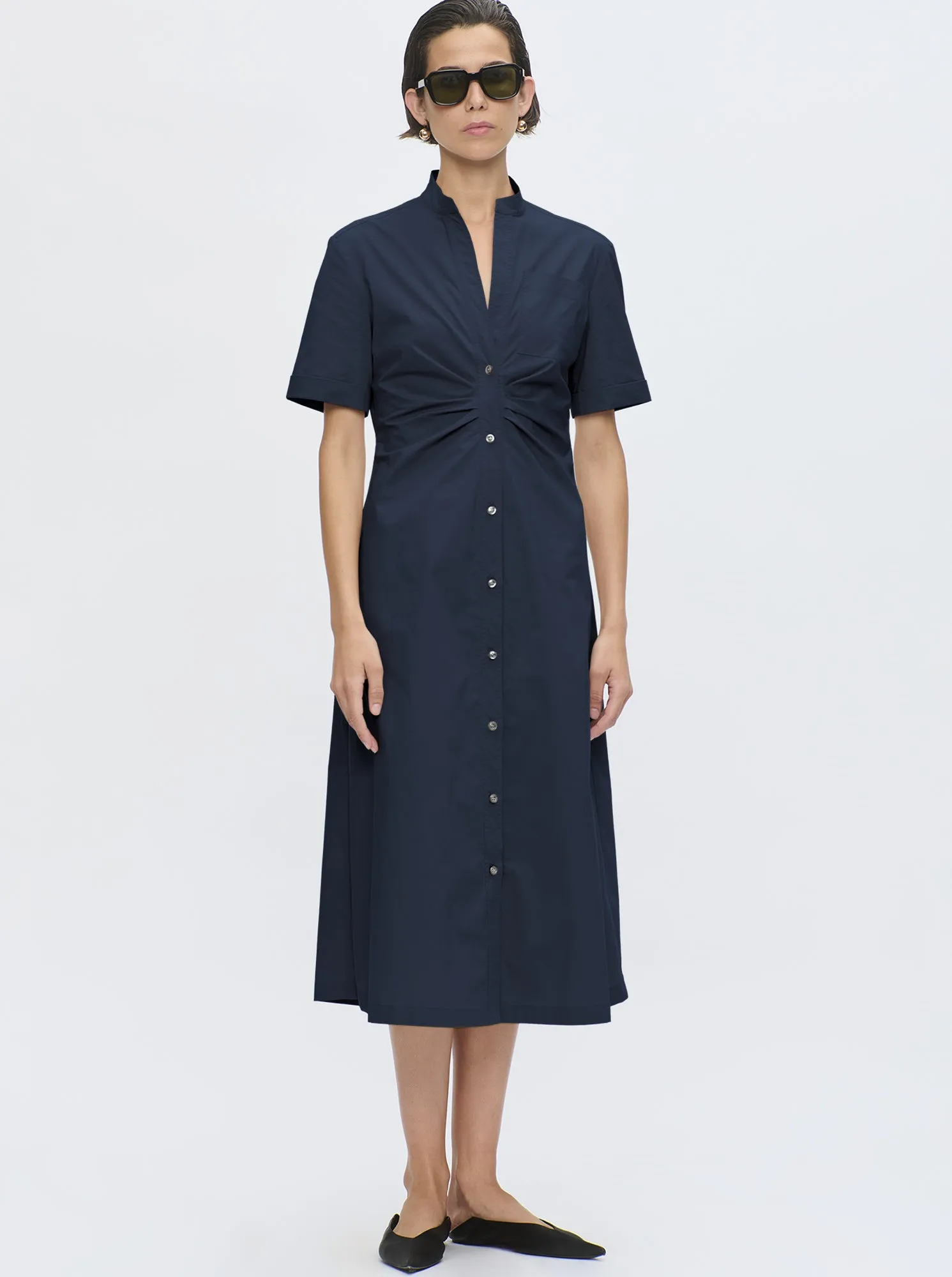 NOOR Long shirt dress Navy