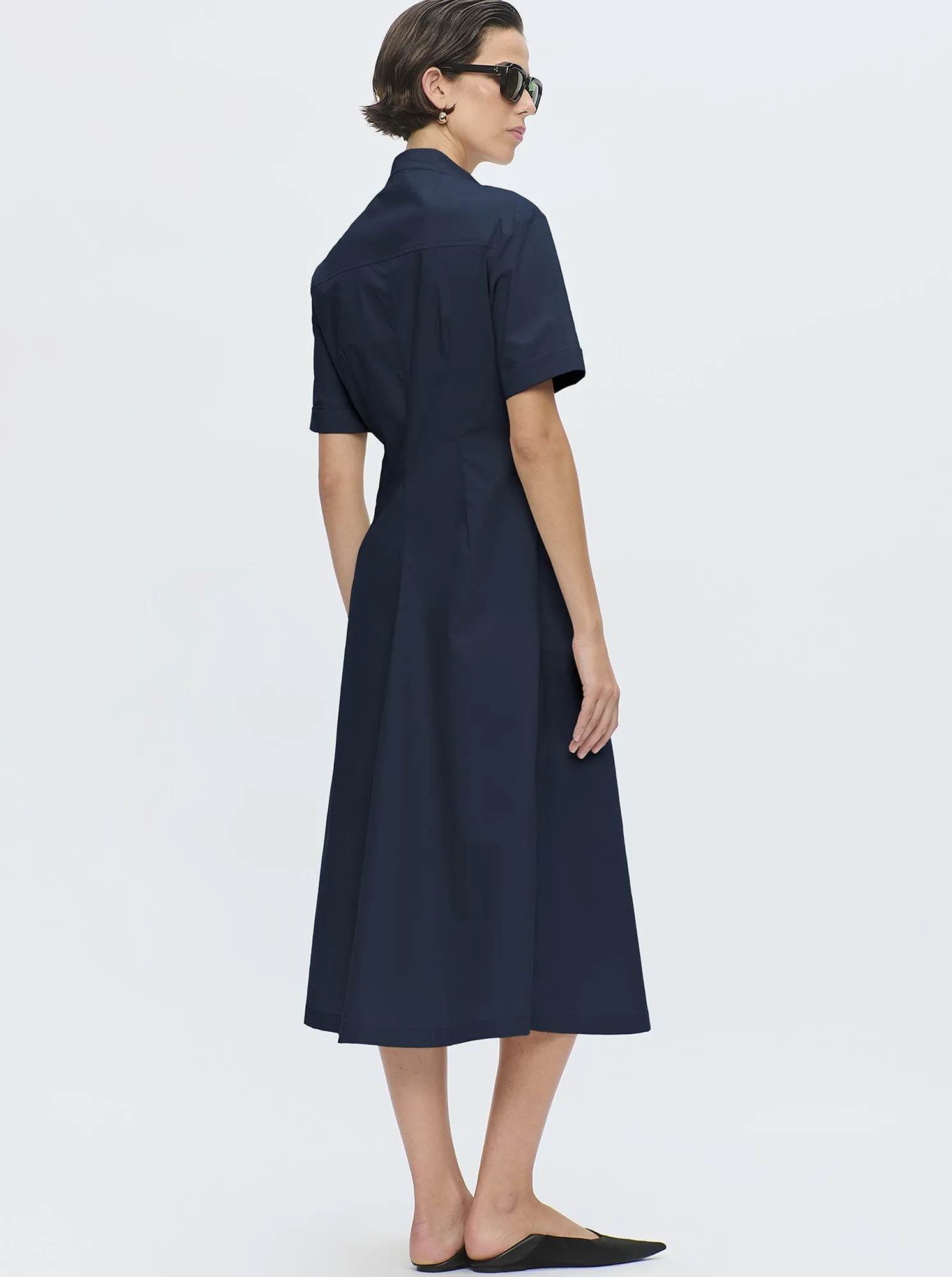NOOR Long shirt dress Navy