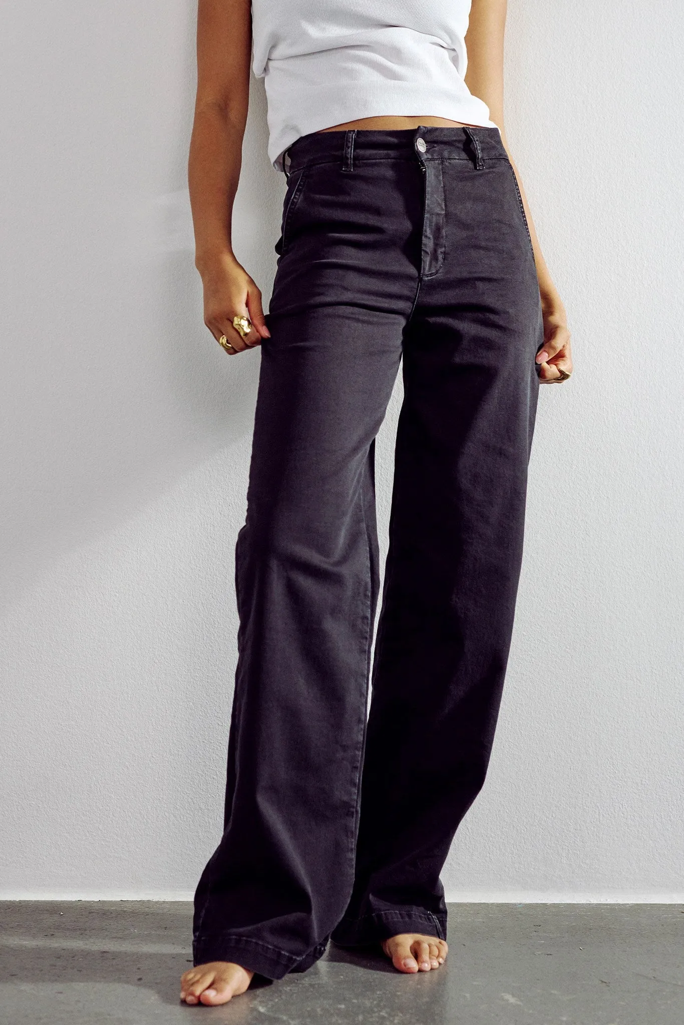 NUAMBER PANTS X LONG BLACK - Caviar