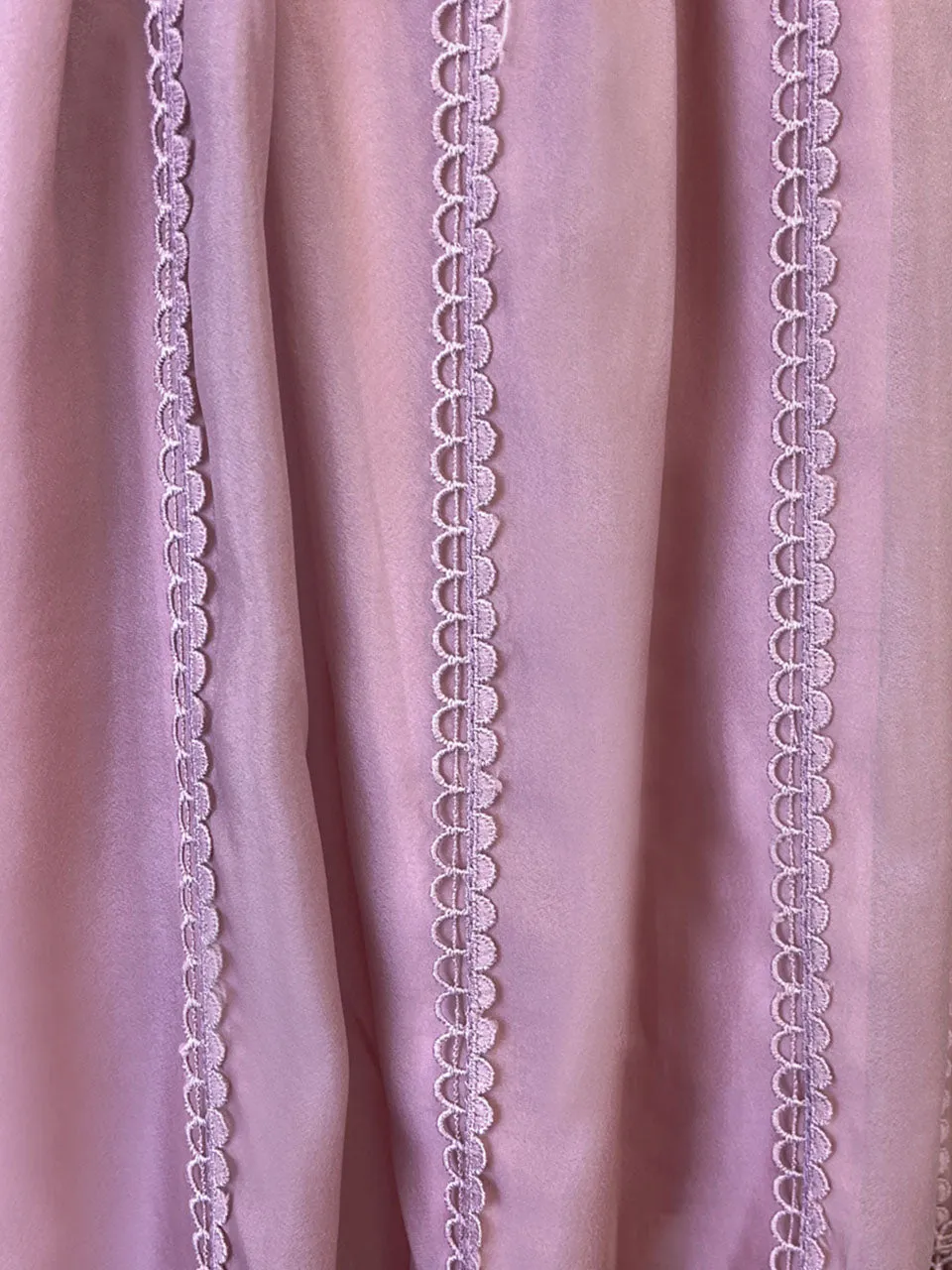 Nude Pink Organza Lace Ruffles Edwardian Revival Dress