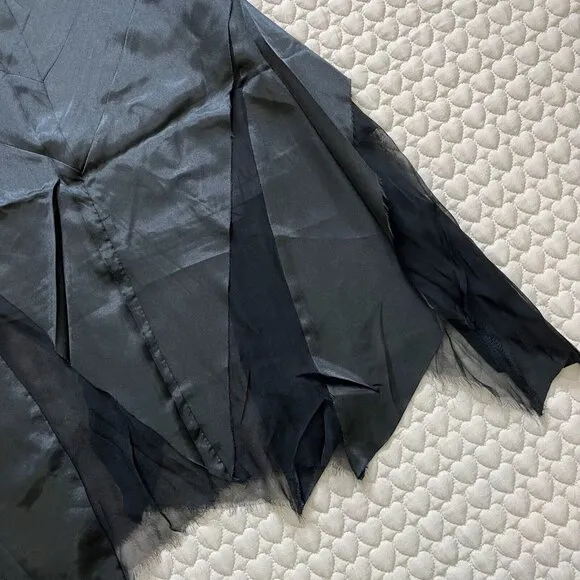 NWOT Marc Jacobs Women Silk Pleated A-line Skirt Size 6 Black Knee Length