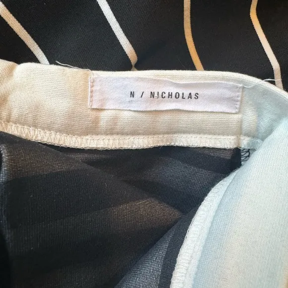 NWOT! N/Nicholas Black &amp; White Striped Midi Skirt