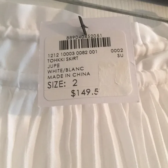 NWT Club Monaco Pleated White Maxi Skirt