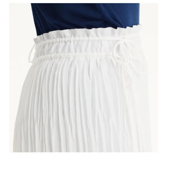 NWT Club Monaco Pleated White Maxi Skirt