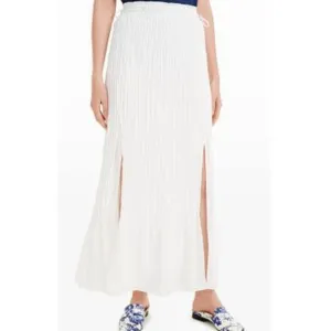 NWT Club Monaco Pleated White Maxi Skirt
