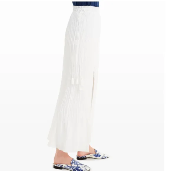 NWT Club Monaco Pleated White Maxi Skirt