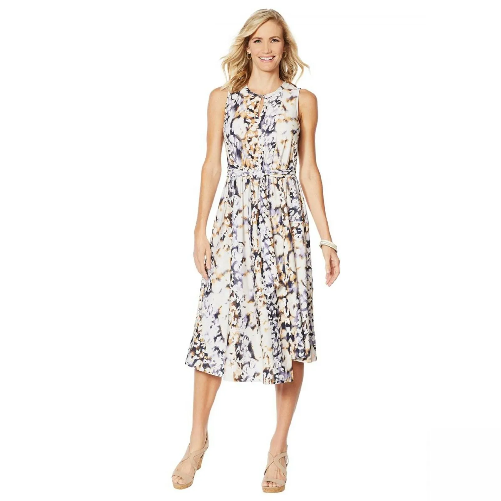 NWT DG2 By Diane Gilman Womens Belted Faux Wrap Dress With Tie. 667632 X-Large
