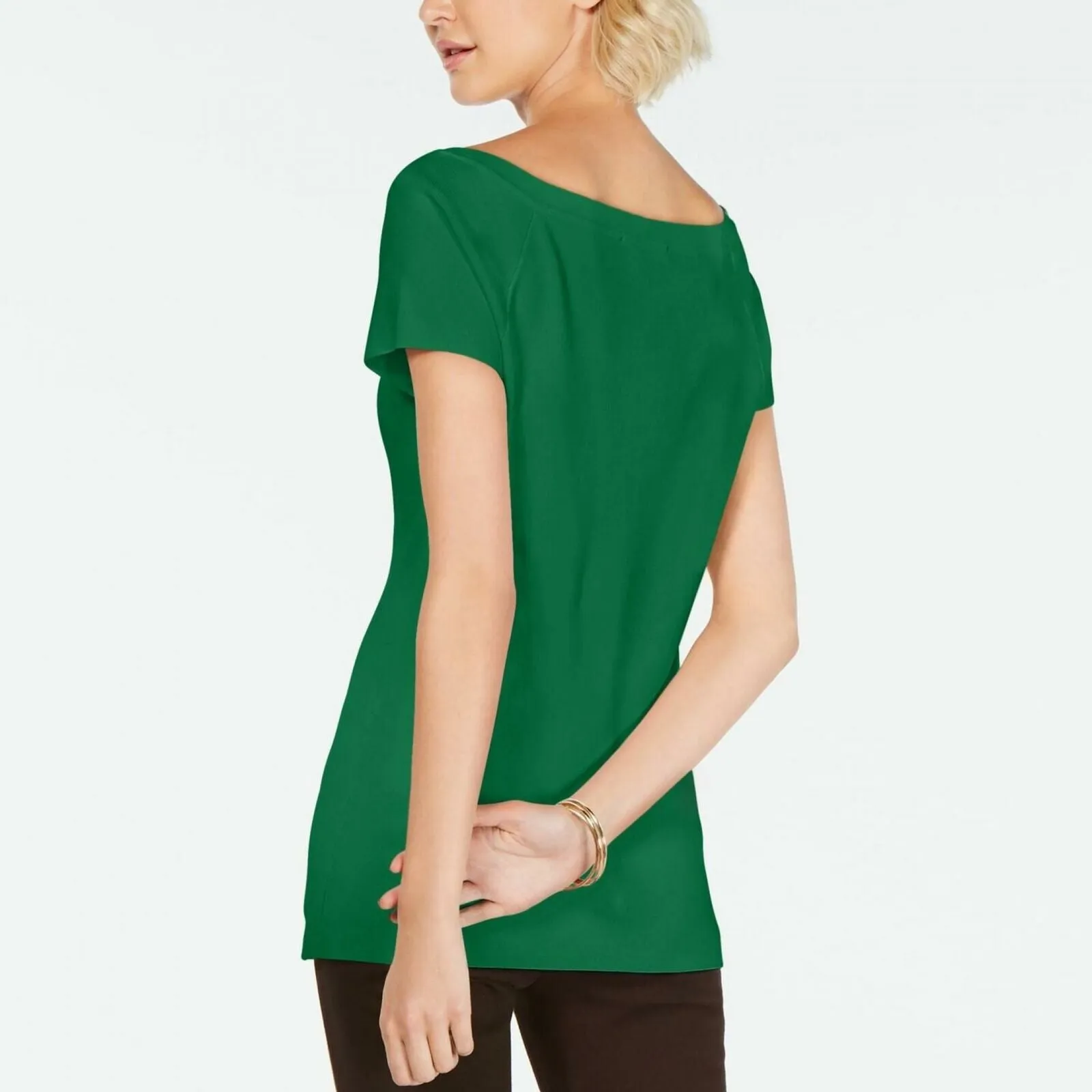NWT INC International Concepts Womens Solid Lace-Up Top. 100065956 Small
