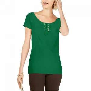 NWT INC International Concepts Womens Solid Lace-Up Top. 100065956 Small