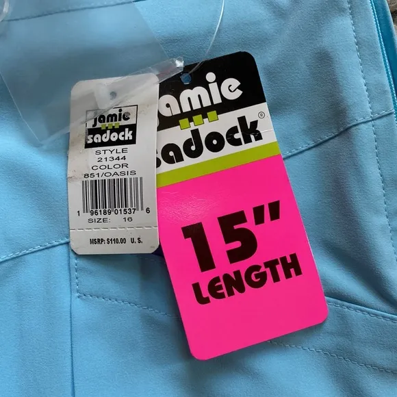 NWT  jamie saddock pleated light blue athletic skort