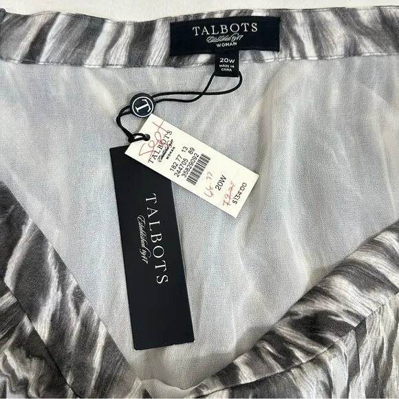 NWT Talbots Animal Print Pleated A-Line Skirt Size 20W Office Business Casual