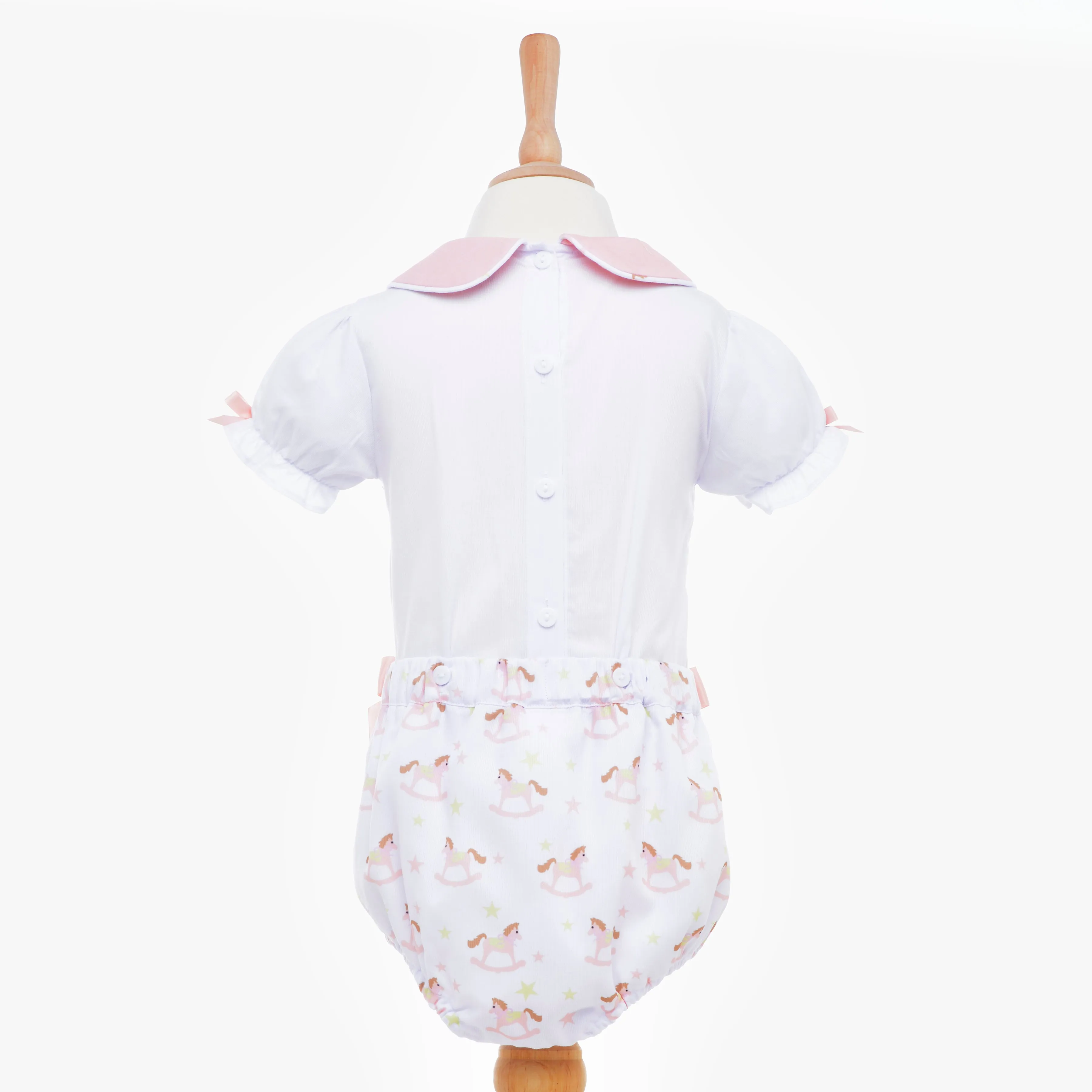 Ocean Baby Girls Rocking Horse Smocked Buster Suit Set (3M-4Yrs)