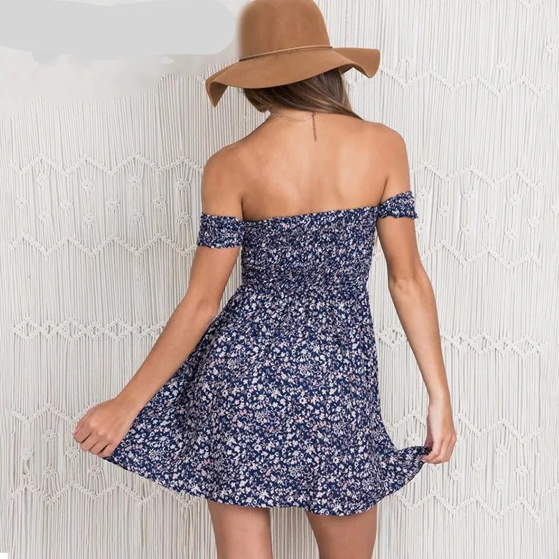 Off shoulder fit and flare summer dress
