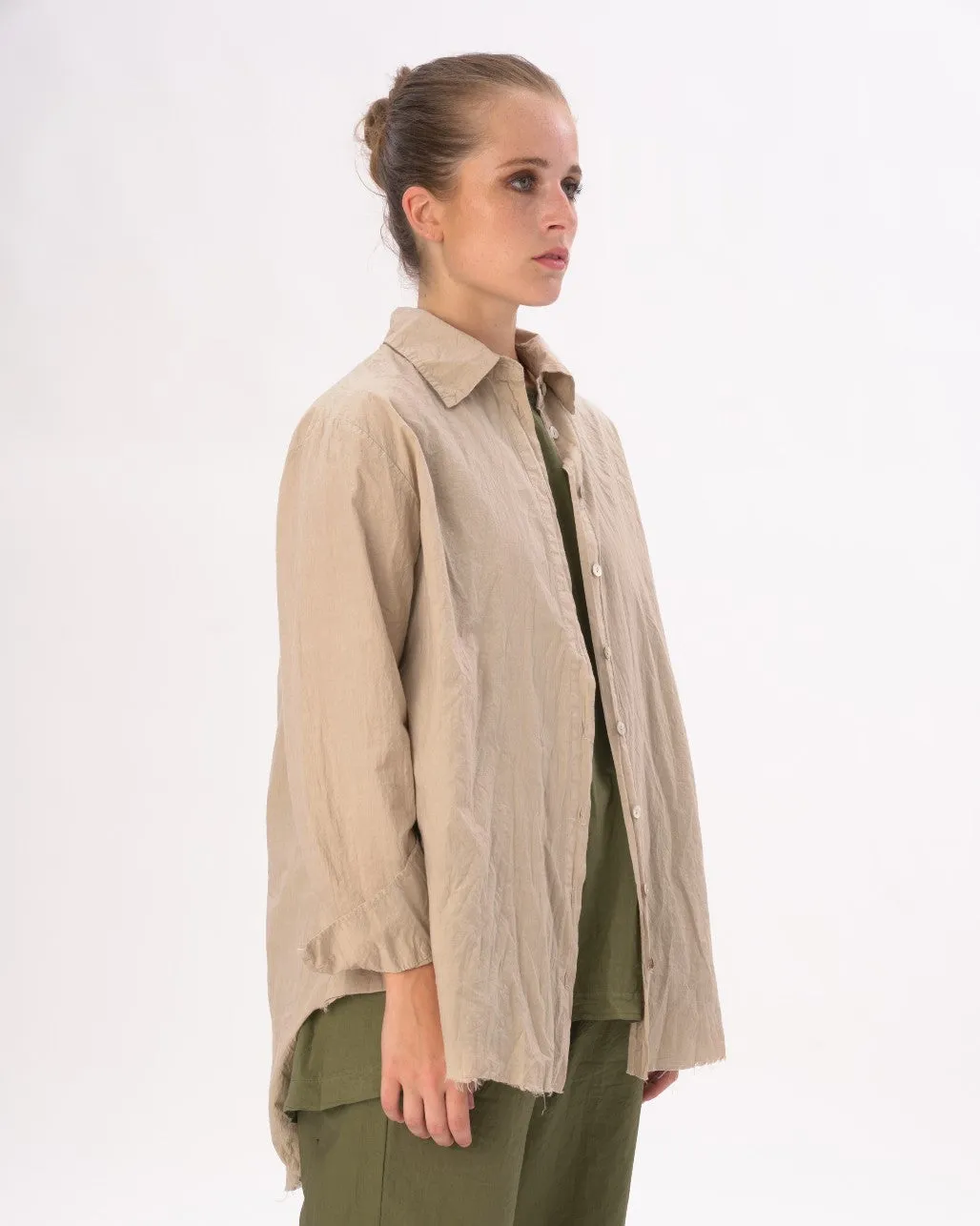 Organic Cotton Crinkled Long Sleeve Shirt