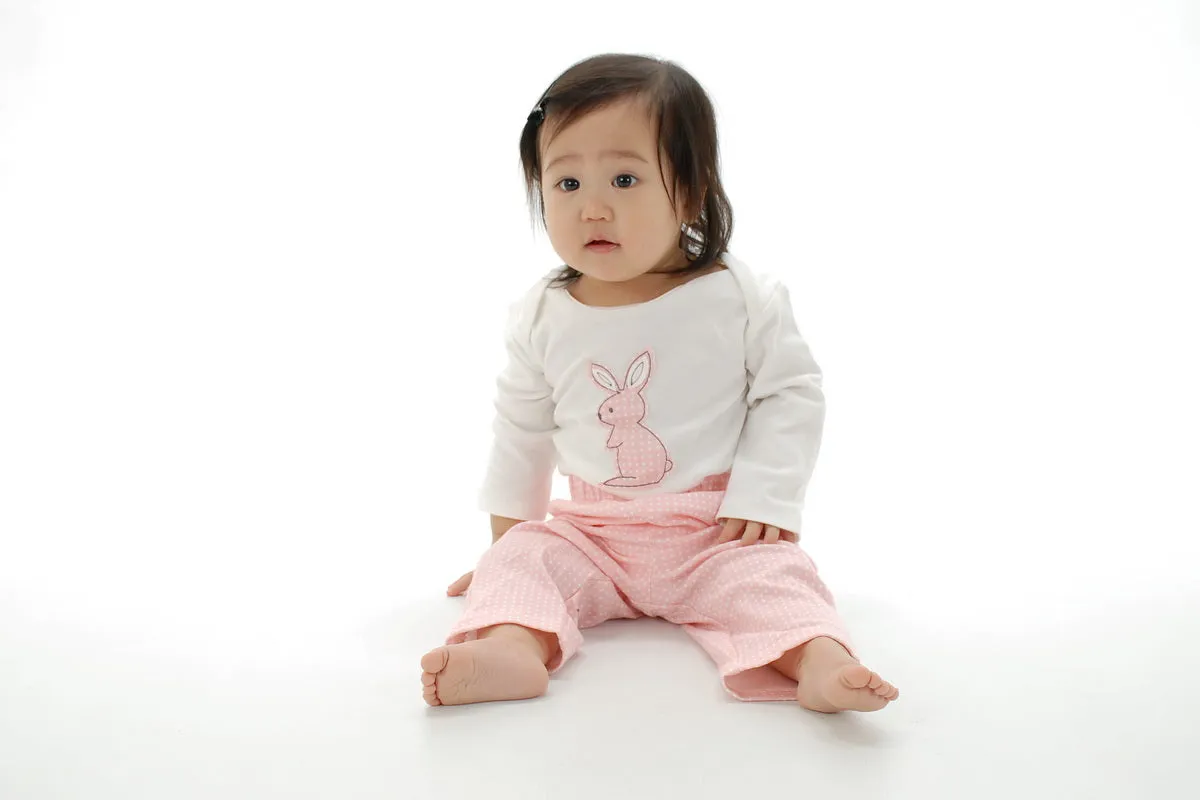 Organic Cotton Pullover Pant (Blush dot)