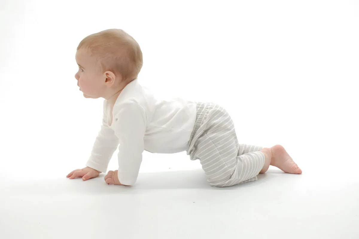 Organic Cotton Pullover Pant (Silver cloud stripe)