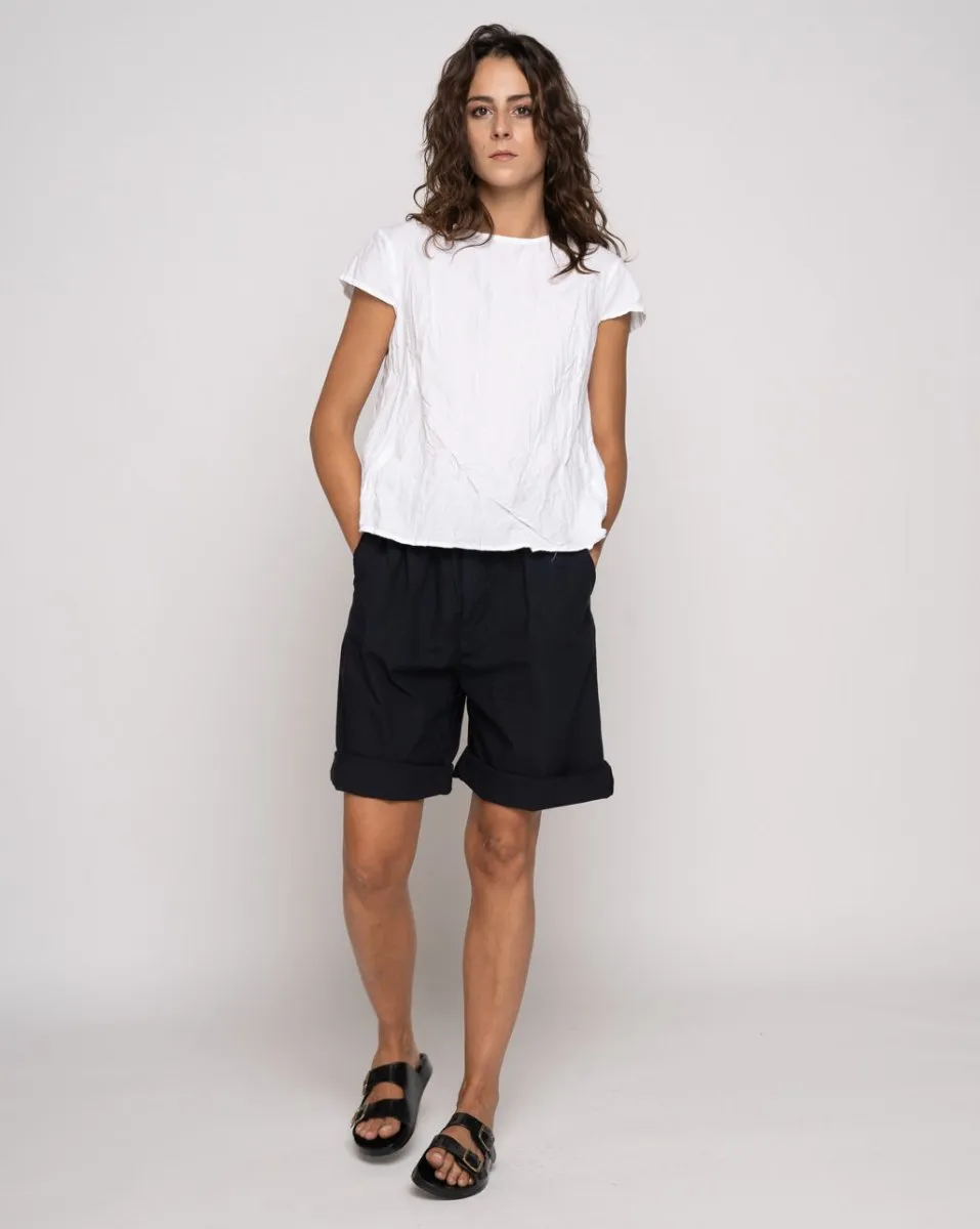 Organic Crinkle Cap Sleeve Top