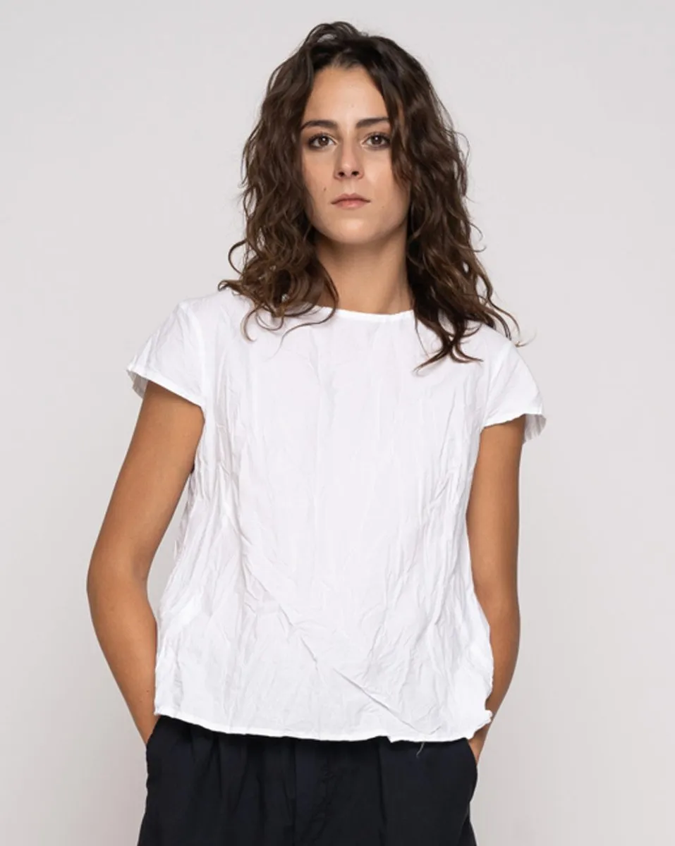 Organic Crinkle Cap Sleeve Top