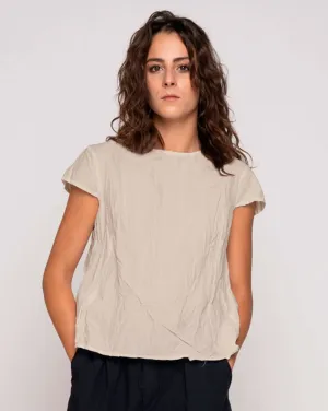 Organic Crinkle Cap Sleeve Top