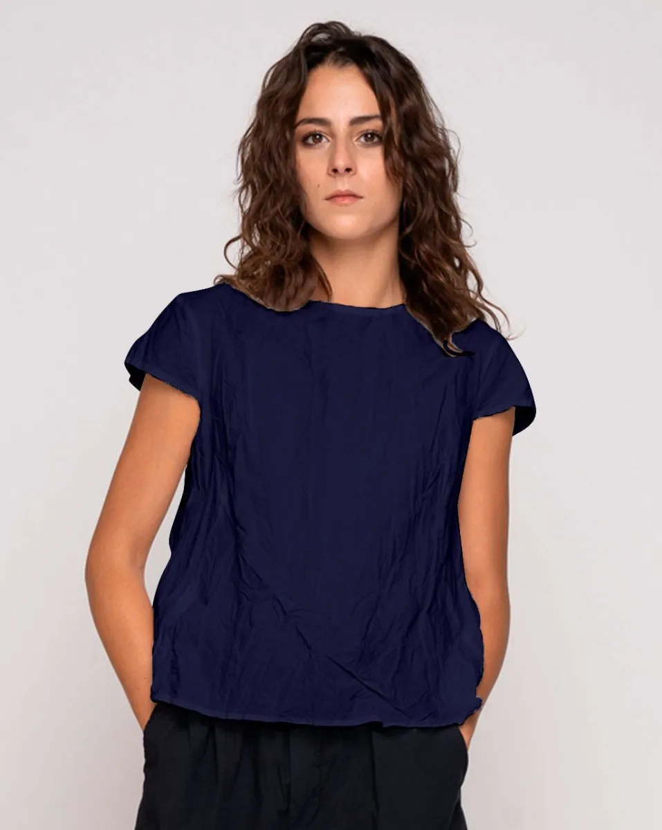 Organic Crinkle Cap Sleeve Top