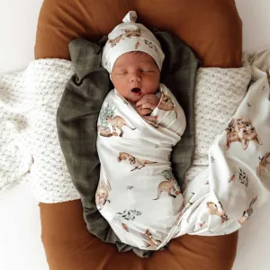 Organic Jersey Wrap & Beanie Set - Kanga