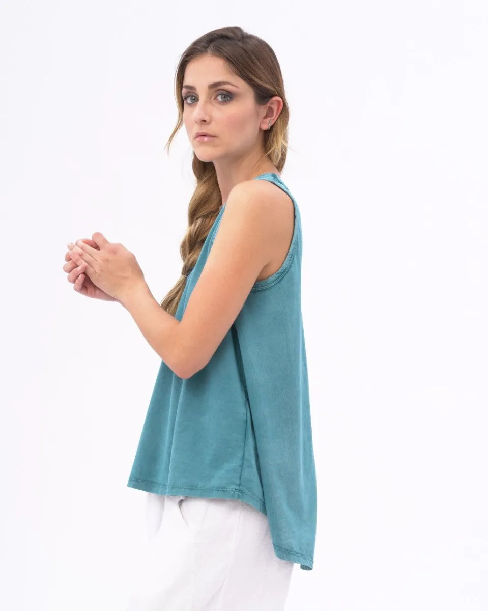 Organic Stonewashed Simple V-neck Tank Top