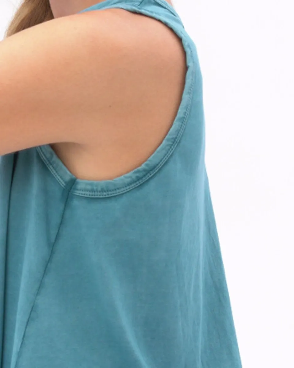 Organic Stonewashed Simple V-neck Tank Top