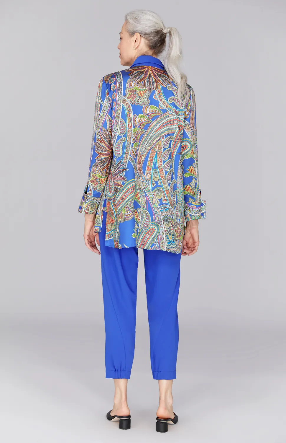 Paisley Print Collared Button Down w/ Side Tab