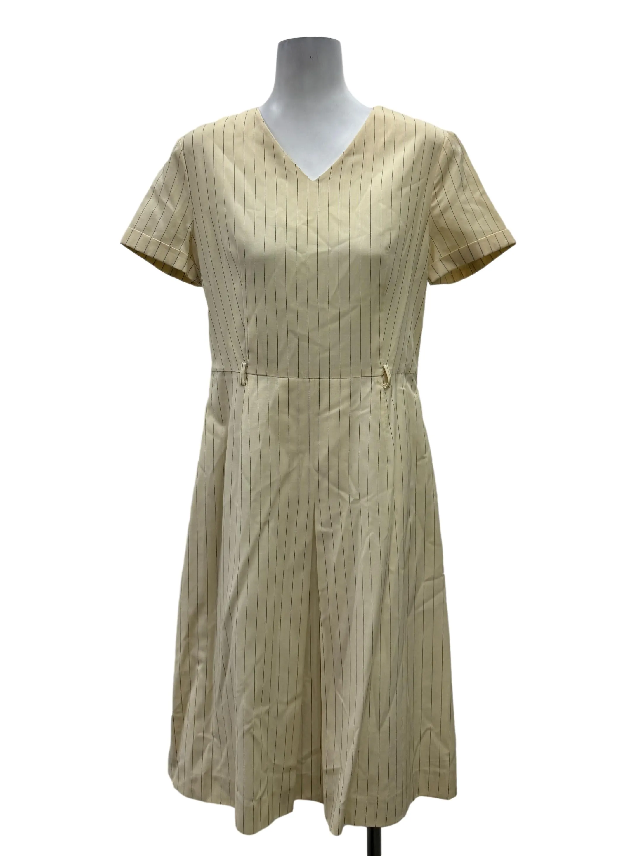 Pale Yellow V Flare Edge Dress